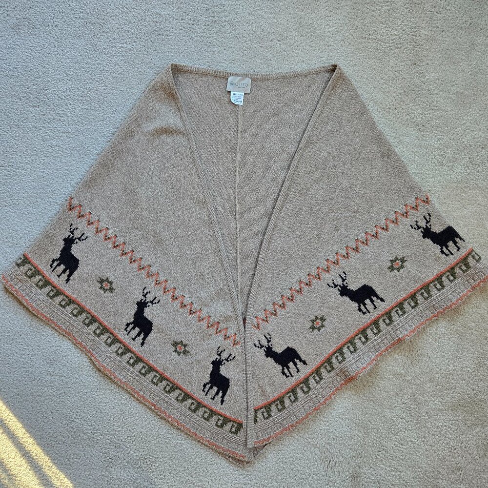 NWOT Beretta Wool Wrap Cape Moose Elk Deer Reindeer - Picture 1 of 12